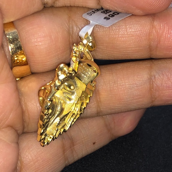 REAL DIAMOND Custom LION PENDANT not CZ not fake! - Picture 3 of 7